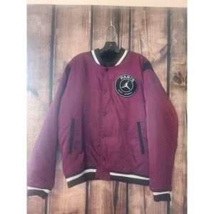 Jordan Paris Saint-Germain PSG Varsity Bomber Jacket Bordeaux Men's Large